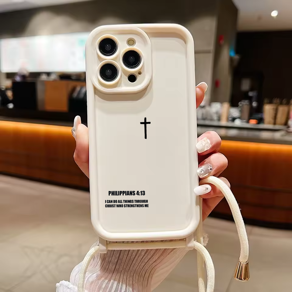Philippians 4:13 iPhone Case - Christian Protective Cover With Cross