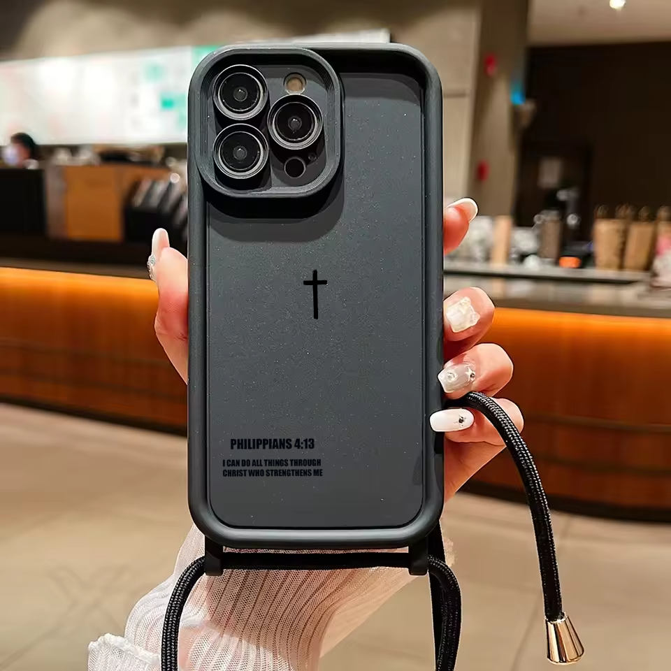 Philippians 4:13 iPhone Case - Christian Protective Cover With Cross