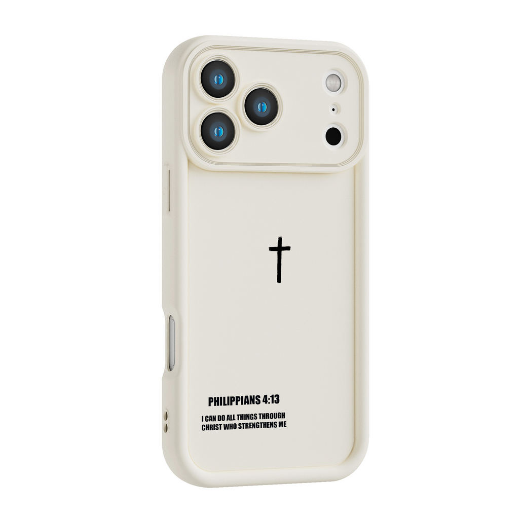 Philippians 4:13 iPhone Case - Christian Protective Cover With Cross